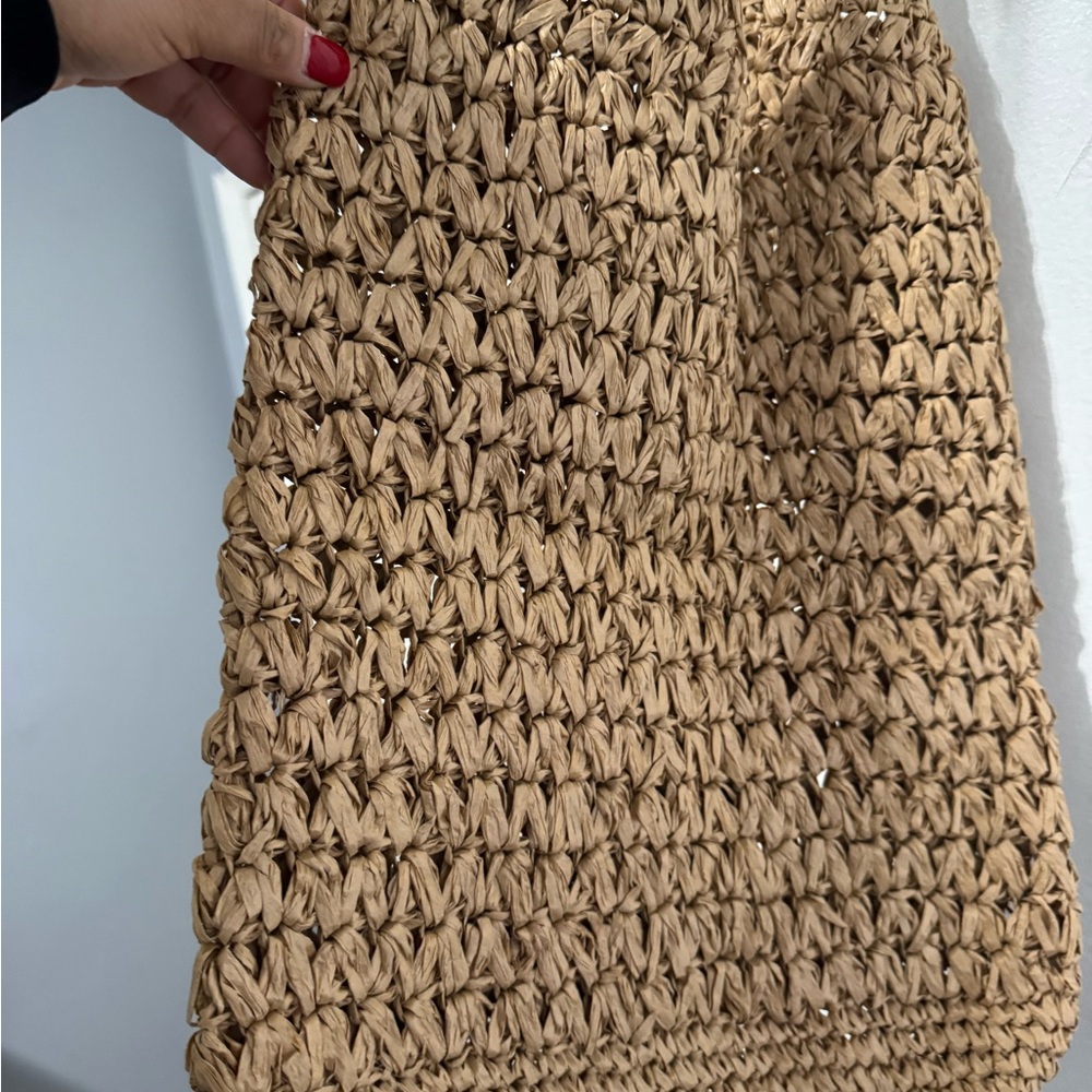 Elegant Tan Woven Skirt